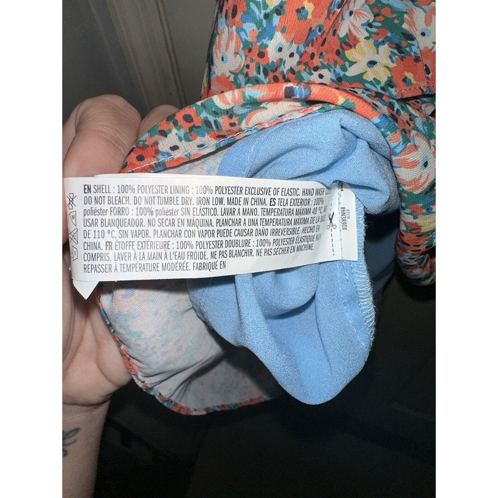 English Factory Smocked Mini floral‎ ruffle Dress Sz 2XL Cottage Core Prairie - Picture 6 of 6